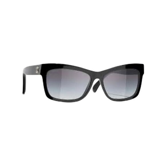 Chanel NIB CH5496B Rectangle Sunglasses in Black - Picture 1 of 12